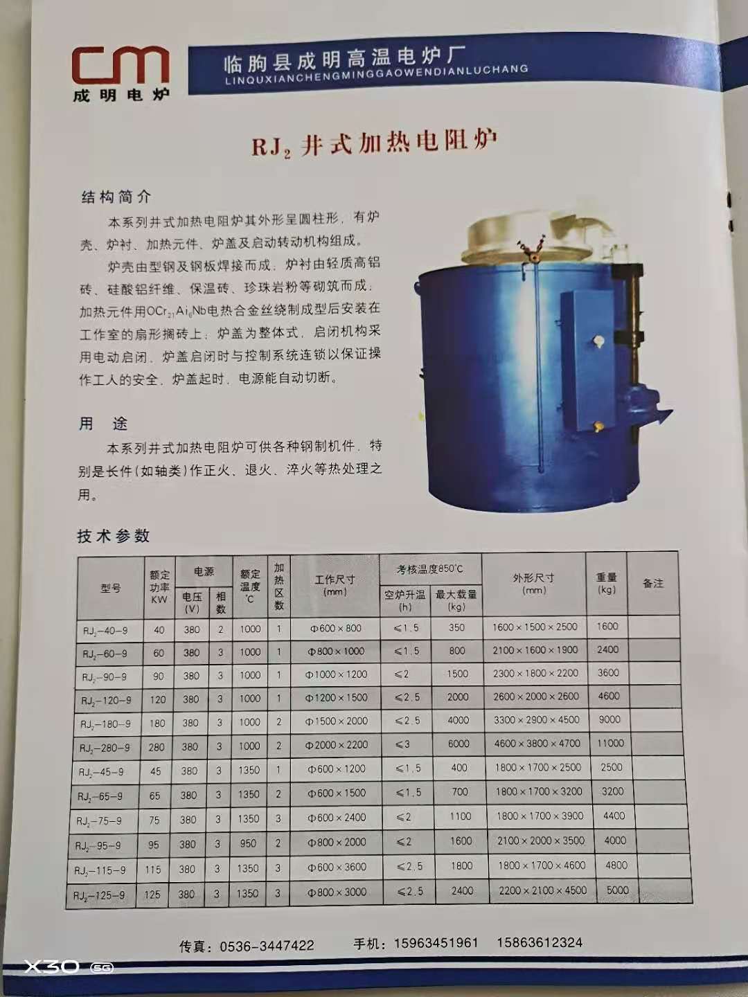 RT?系列臺式電阻爐參數